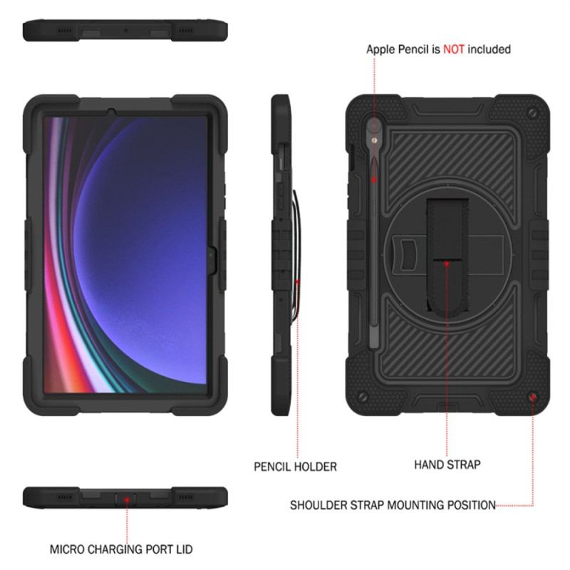 Coque Samsung Galaxy Tab S9 Antichoc avec Support et Bandoulière