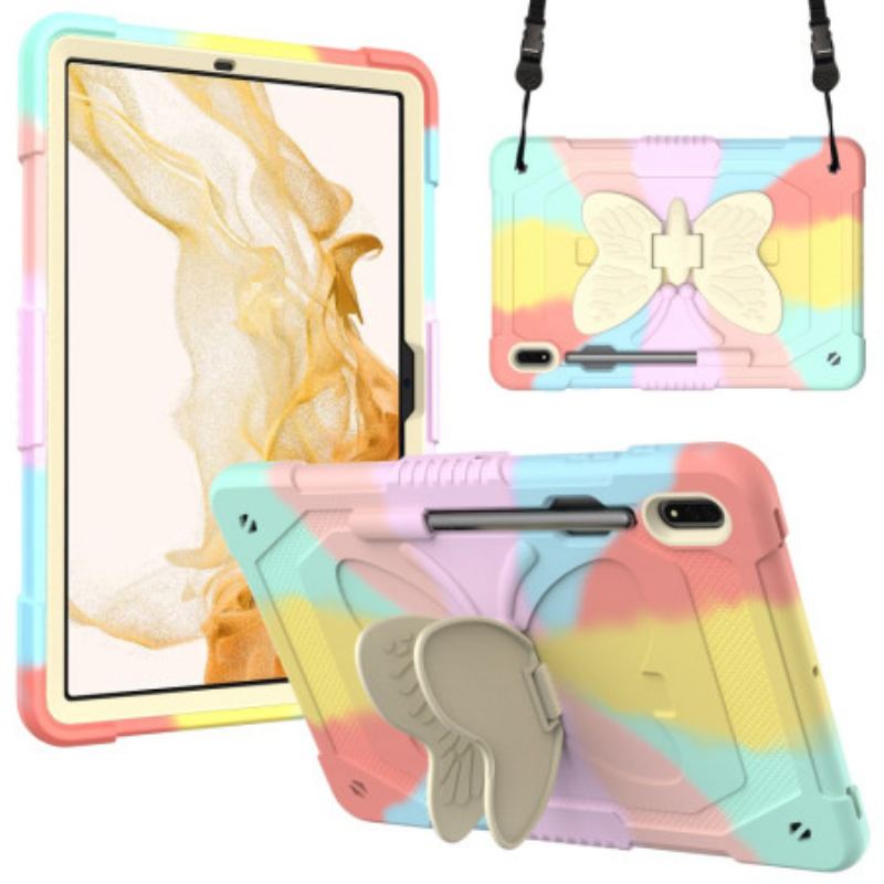 Coque Samsung Galaxy Tab S9 Support Papillon et bandoulière