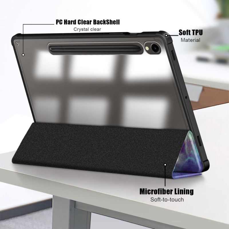 Smart Case Samsung Galaxy Tab S9 Porte-Stylet Dos Transparent Galaxie