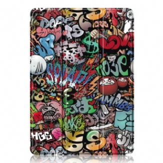 Smart Case Samsung Galaxy Tab S9 Porte-Stylet Dos Transparent Graffitis