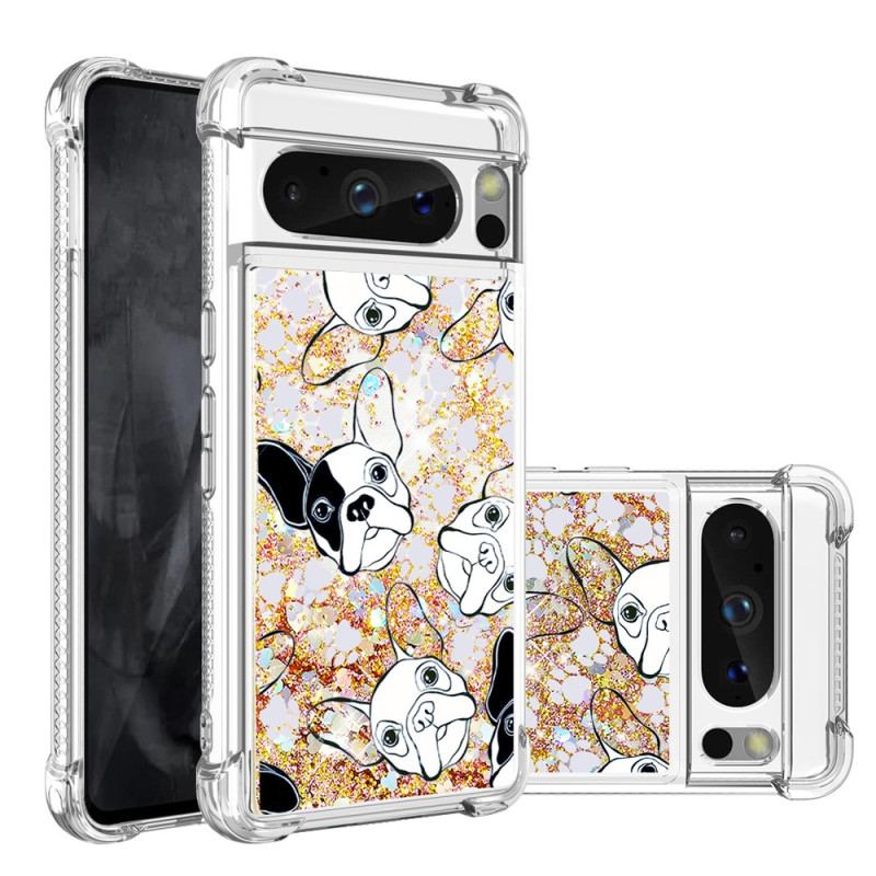 Coque Google Pixel 8 Pro Paillettes Chiens