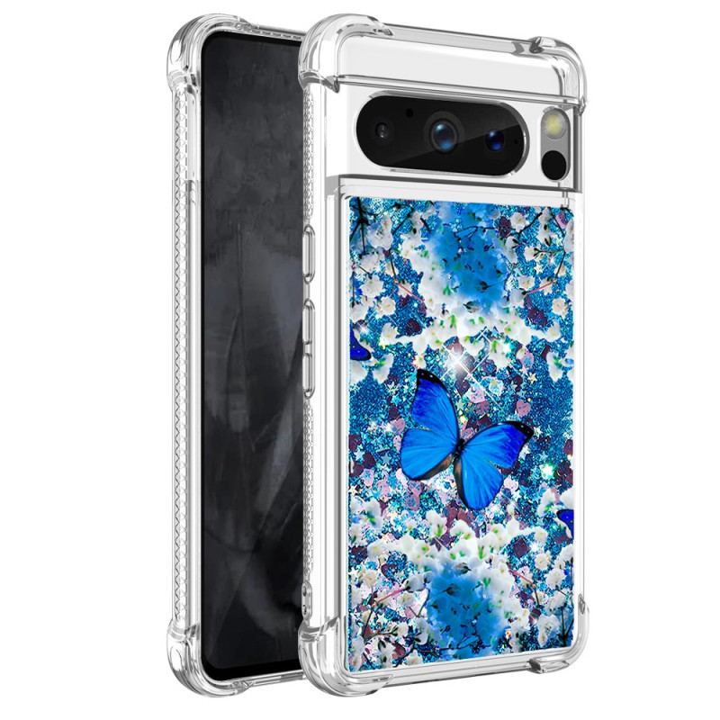 Coque Google Pixel 8 Pro Paillettes Papillon