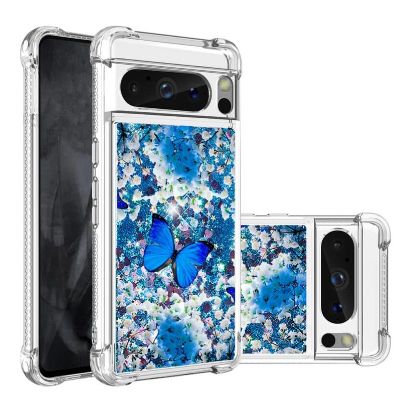 Coque Google Pixel 8 Pro Paillettes Papillon