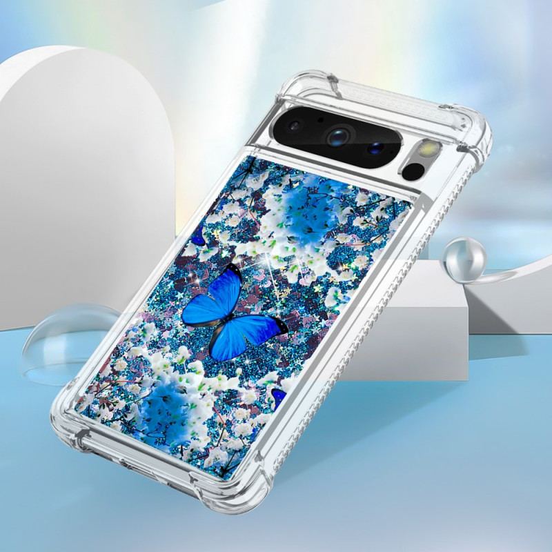 Coque Google Pixel 8 Pro Paillettes Papillon