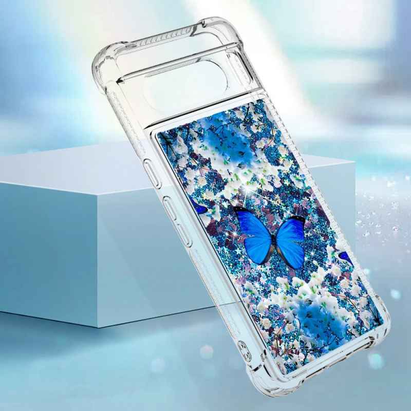 Coque Google Pixel 8 Pro Paillettes Papillon