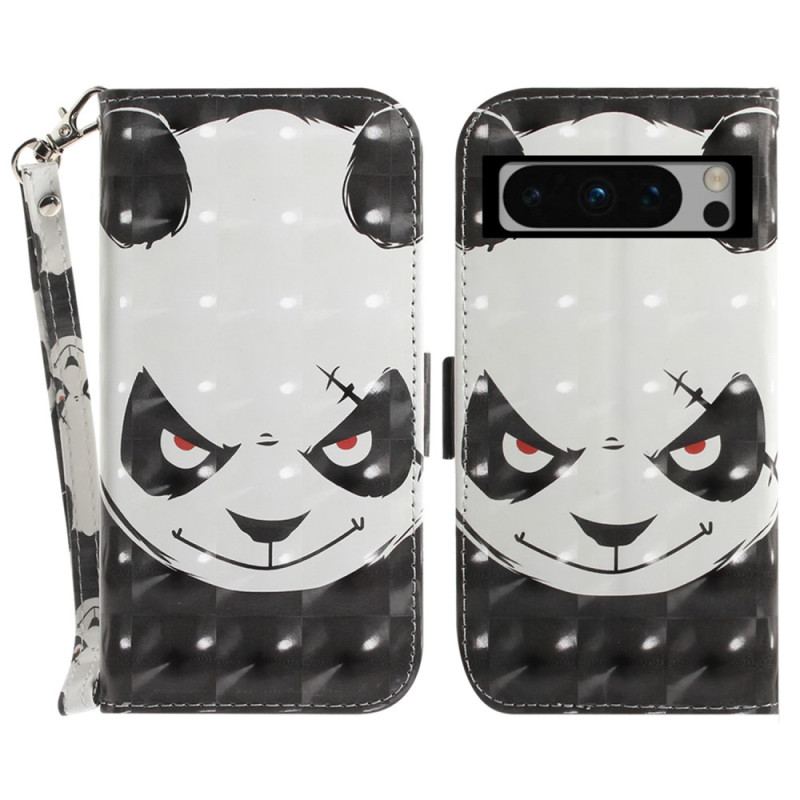 Housse Google Pixel 8 Pro Angry Panda à Lanière