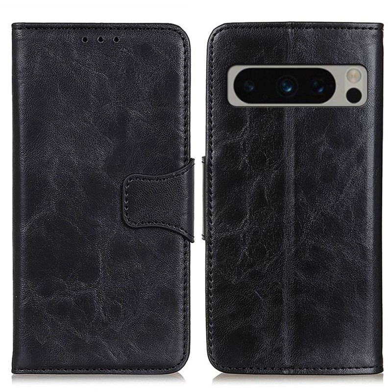 Housse Google Pixel 8 Pro Cuir Fendu Fermoir Réversible