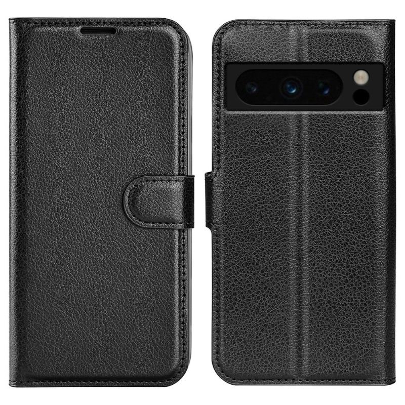 Housse Google Pixel 8 Pro Cuir Litchi Classique