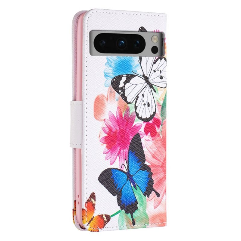 Housse Google Pixel 8 Pro Papillons Aquarelle