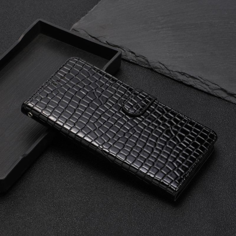 Housse Google Pixel 8 Pro Style Crocodile avec Lanière