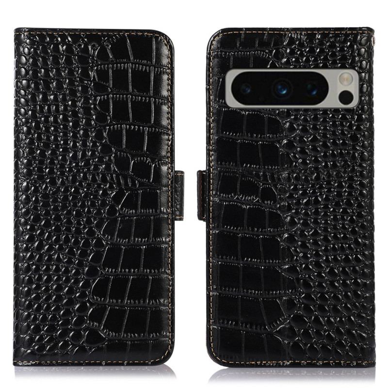 Housse Google Pixel 8 Pro Style Crocodile RFID