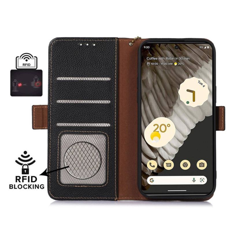 Housse Google Pixel 8 Pro Véritable Cuir RFID