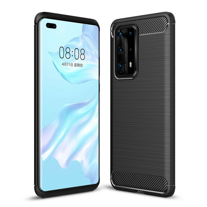 Coque Huawei P40 Pro Plus Fibre Carbone Brossée