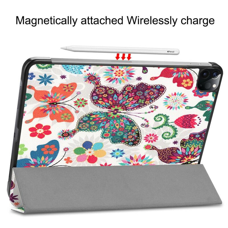 Smart Case iPad Pro 11" (2020) (2018) Papillons et Fleurs Rétros