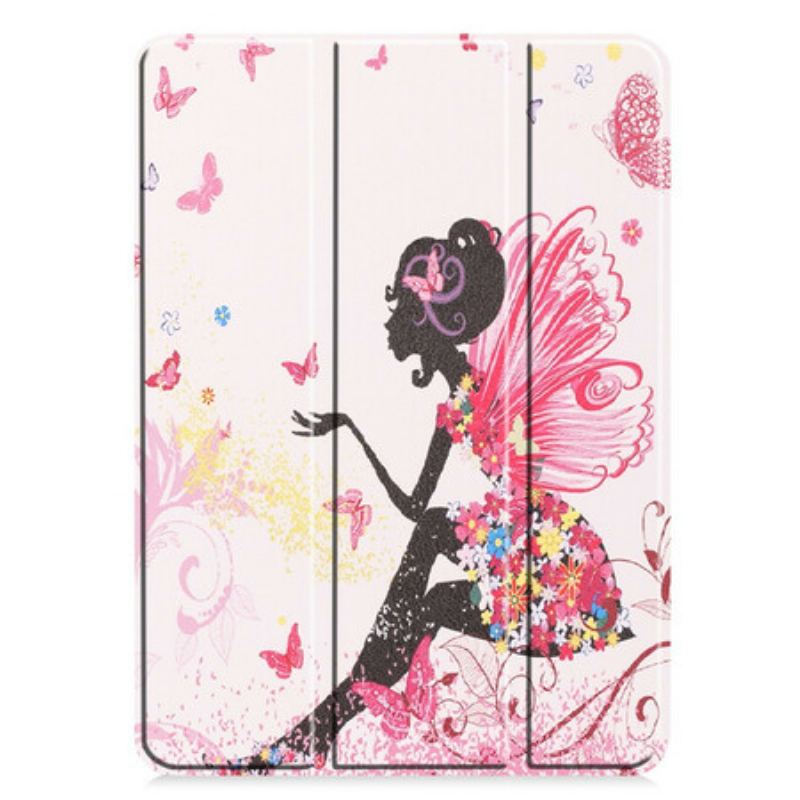 Smart Case iPad Pro 11" (2020) (2018) Simili Cuir Fée Florale