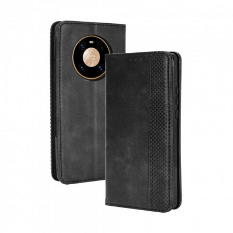 Flip Cover Huawei Mate 40 Pro Effet Cuir Vintage Stylisé