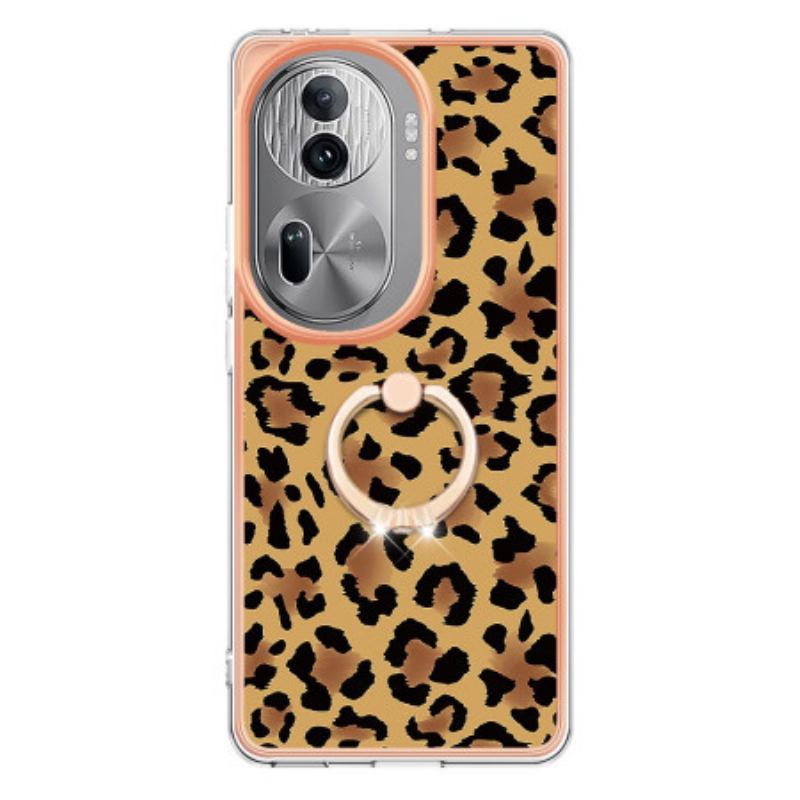 Coque Oppo Reno 11 Pro 5G Anneau-Support Motif Léopard