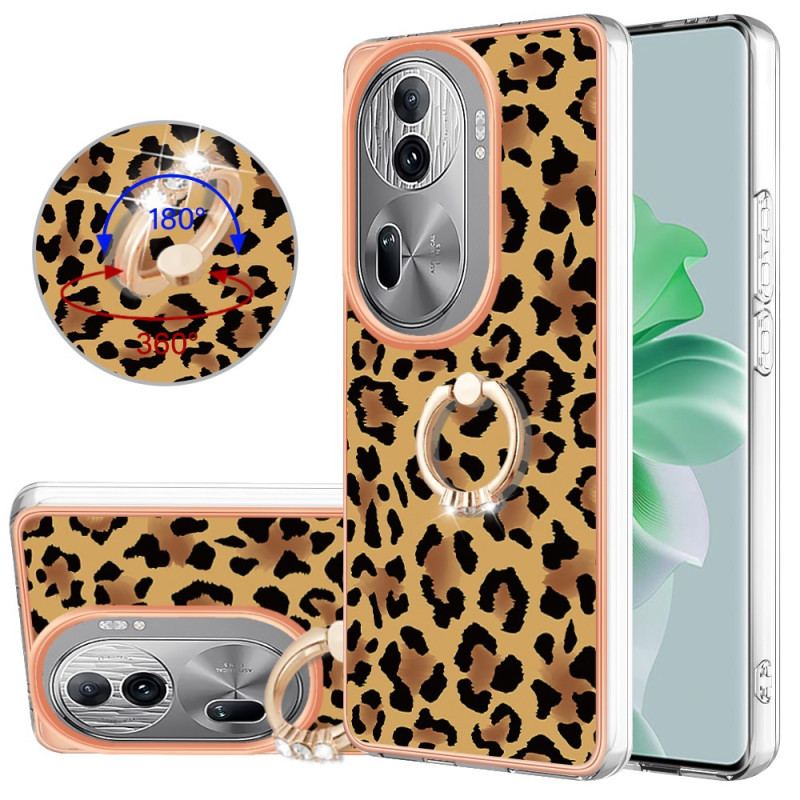 Coque Oppo Reno 11 Pro 5G Anneau-Support Motif Léopard