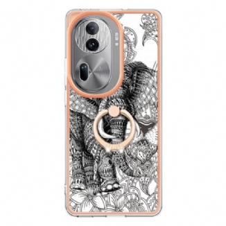 Coque Oppo Reno11 Pro 5G Anneau-Support Totem Éléphant