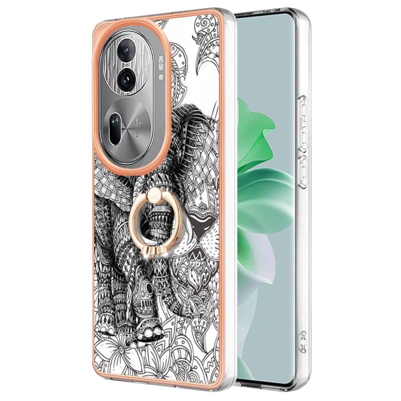 Coque Oppo Reno11 Pro 5G Anneau-Support Totem Éléphant