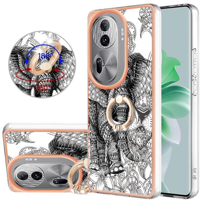 Coque Oppo Reno11 Pro 5G Anneau-Support Totem Éléphant