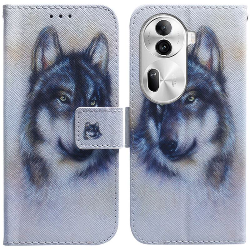 Housse Oppo Reno 11 Pro 5G Loup Aquarelle