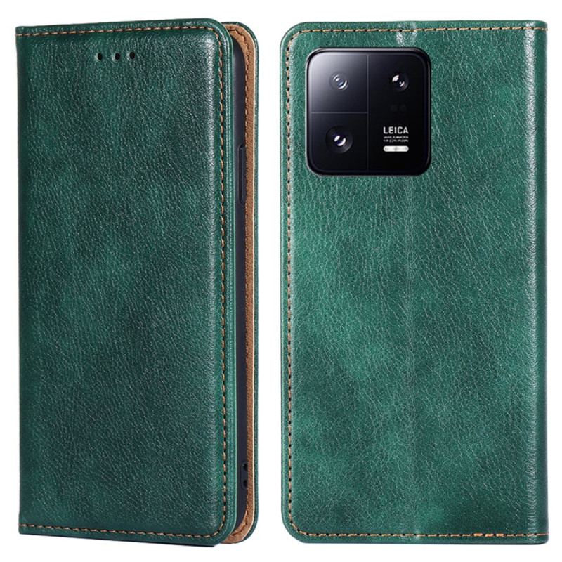 Flip Cover Xiaomi 13 Pro Simili Cuir Coutures