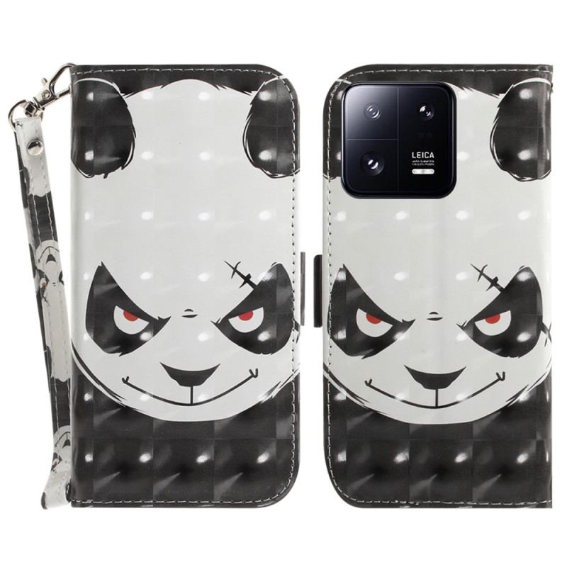 Housse Xiaomi 13 Pro Angry Panda à Lanière