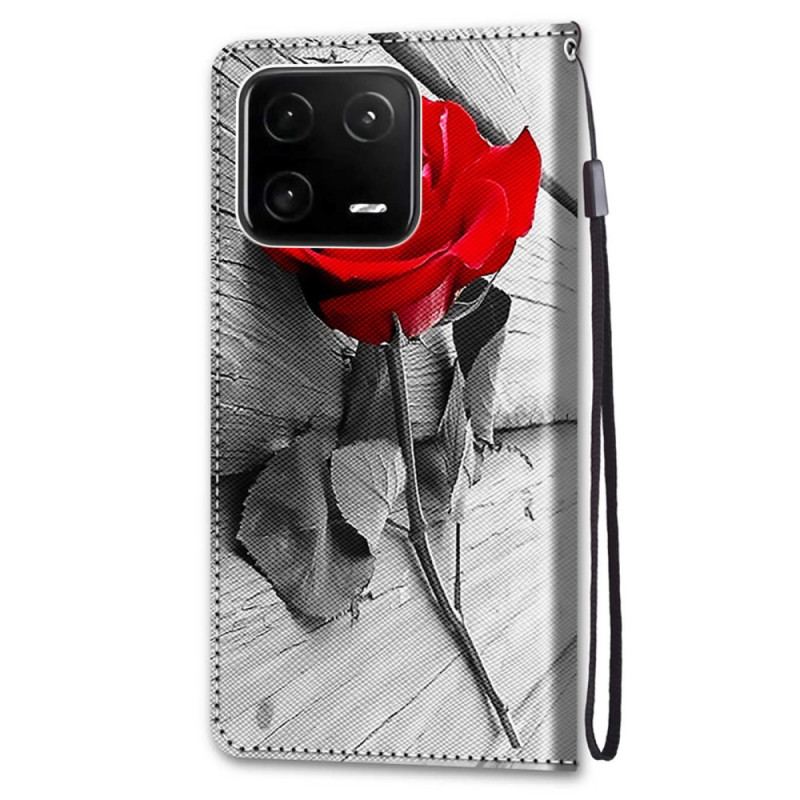 Housse Xiaomi 13 Pro Florale avec Lanière