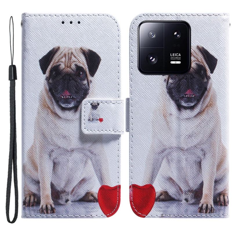 Housse Xiaomi 13 Pro Pug Dog à Lanière