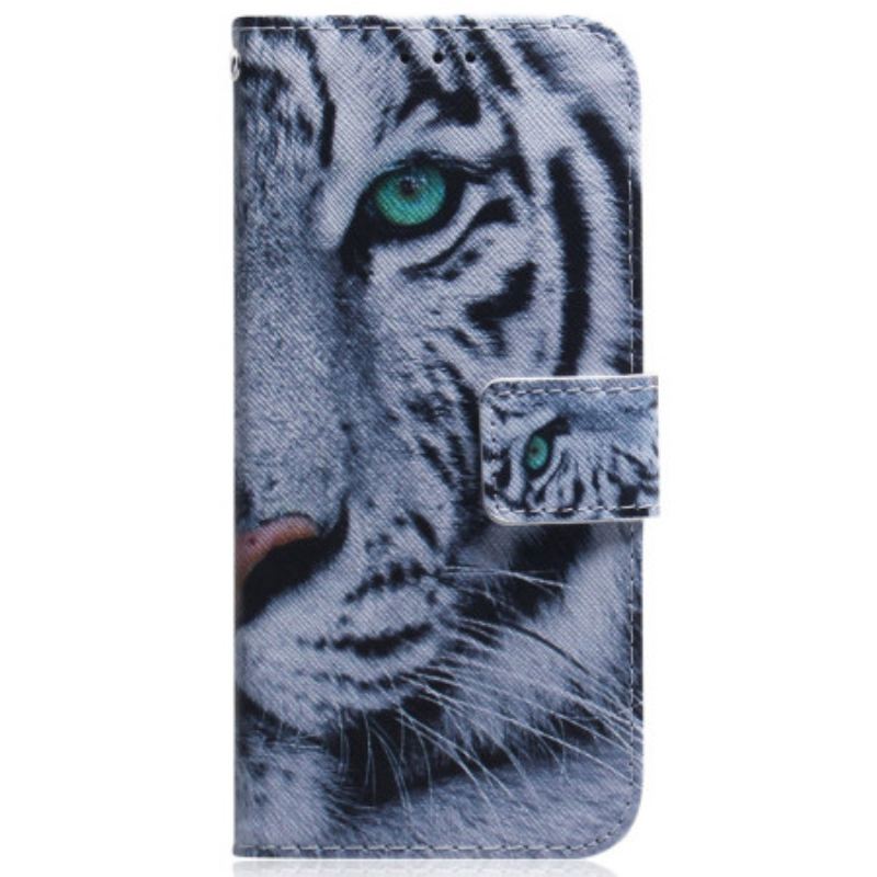 Housse Xiaomi 13 Pro Tigre Blanc à Lanière