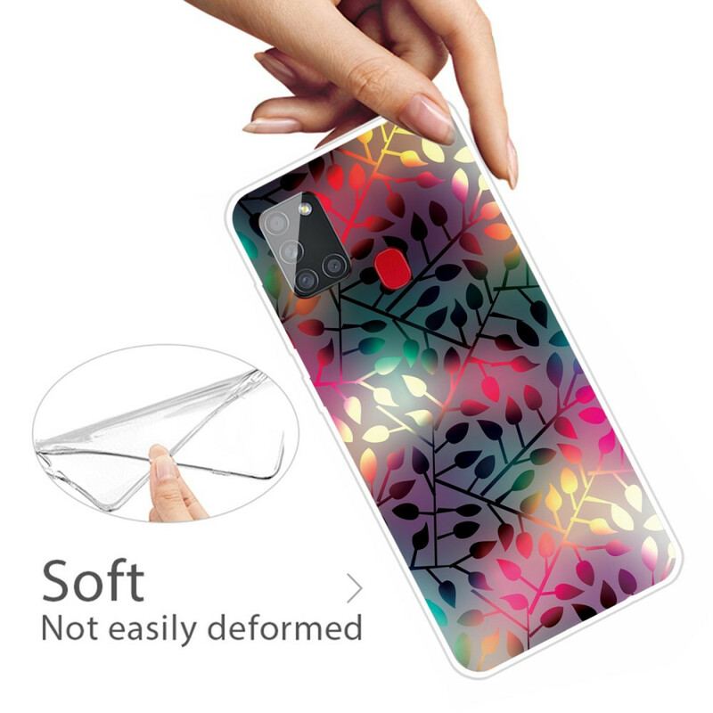 Coque Samsung Galaxy A21s Feuilles