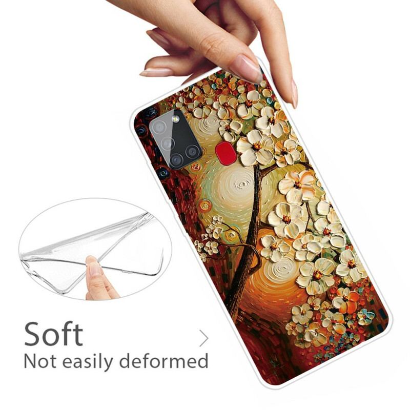 Coque Samsung Galaxy A21s Flexible Fleurs