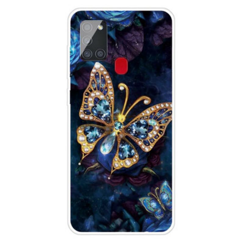 Coque Samsung Galaxy A21s Papillons Variés