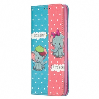 Flip Cover Samsung Galaxy A21s Bébés Éléphants