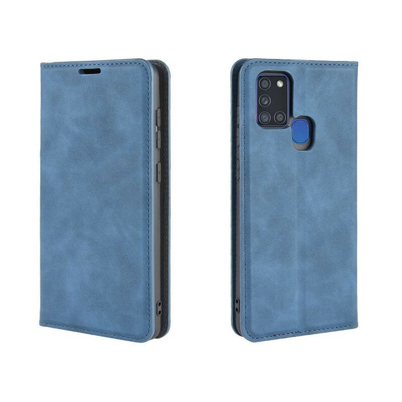 Flip Cover Samsung Galaxy A21s Effet Cuir Douceur