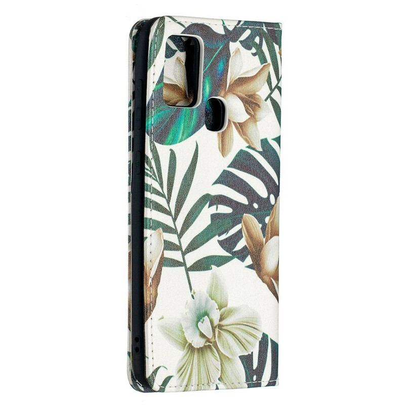 Flip Cover Samsung Galaxy A21s Feuilles