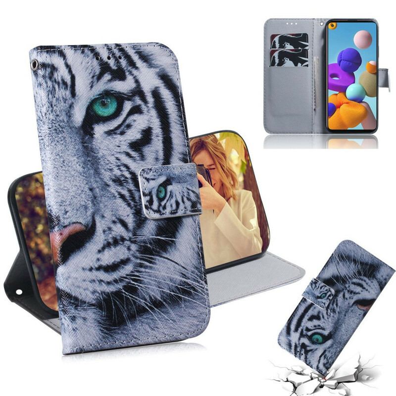 Housse Samsung Galaxy A21s Face de Tigre