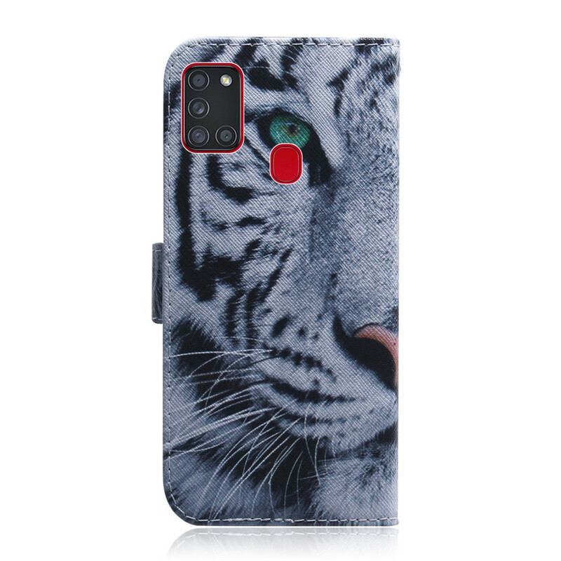 Housse Samsung Galaxy A21s Face de Tigre