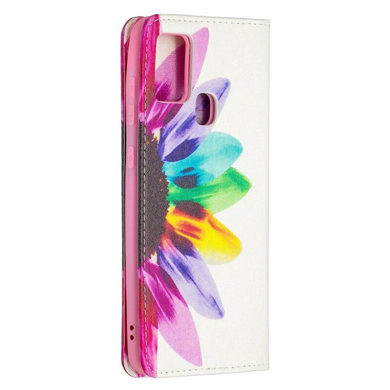 Housse Samsung Galaxy A21s Fleur Aquarelle