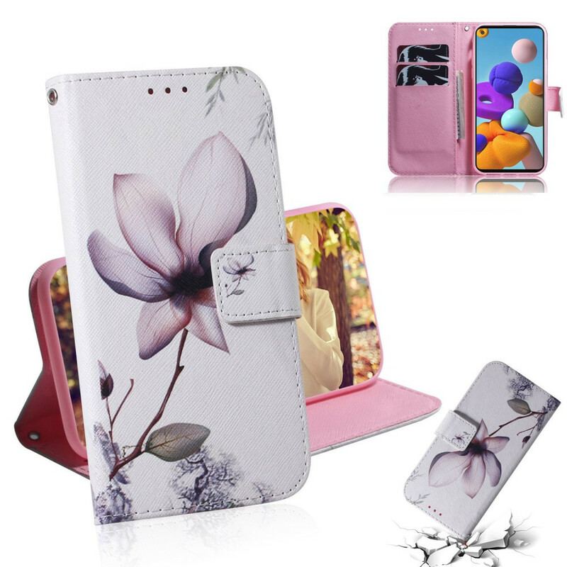 Housse Samsung Galaxy A21s Fleur Vieux Rose