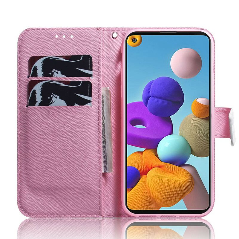 Housse Samsung Galaxy A21s Fleur Vieux Rose