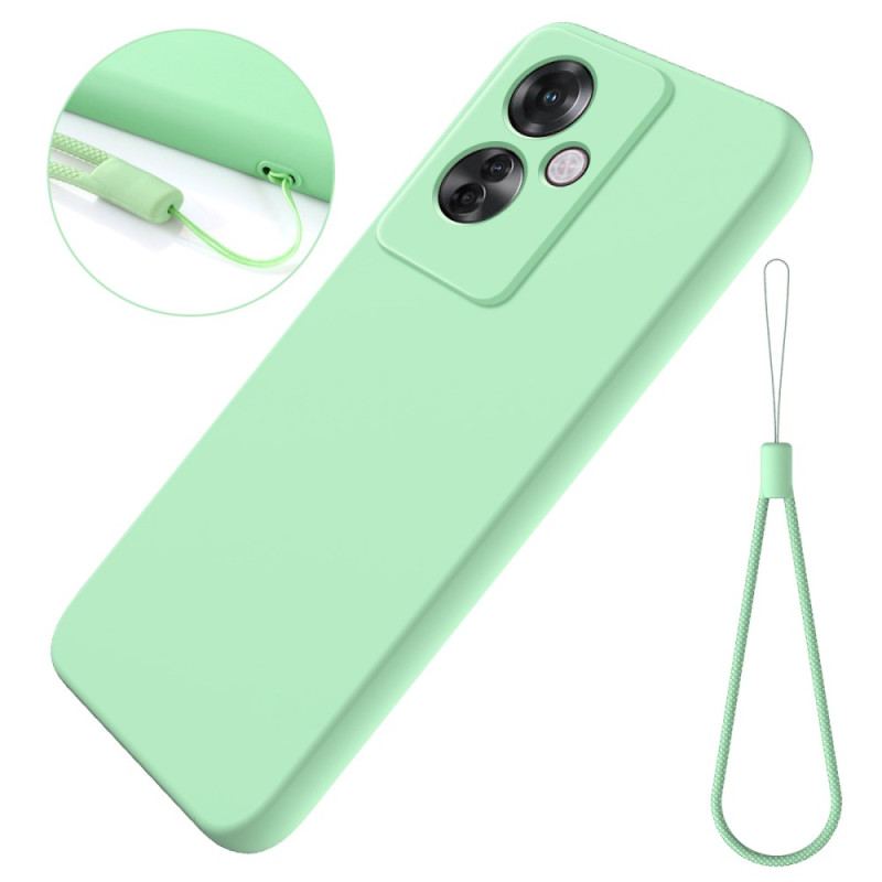 Coque Oppo Reno 11F 5G Silicone Liquide à Lanière