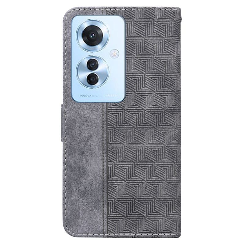 Housse Oppo Reno 11F Motif Tissé à Lanière