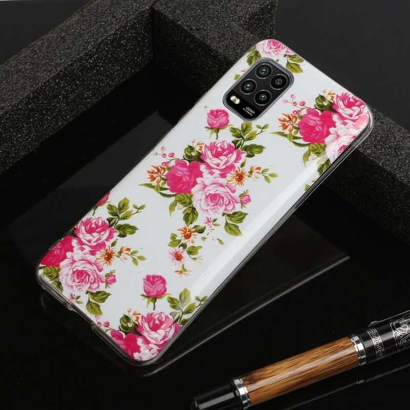 Coque Xiaomi Mi 10 Lite Fleurs Liberty Fluorescente