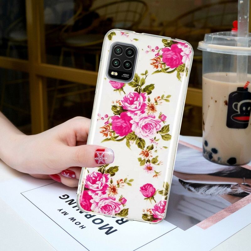 Coque Xiaomi Mi 10 Lite Fleurs Liberty Fluorescente