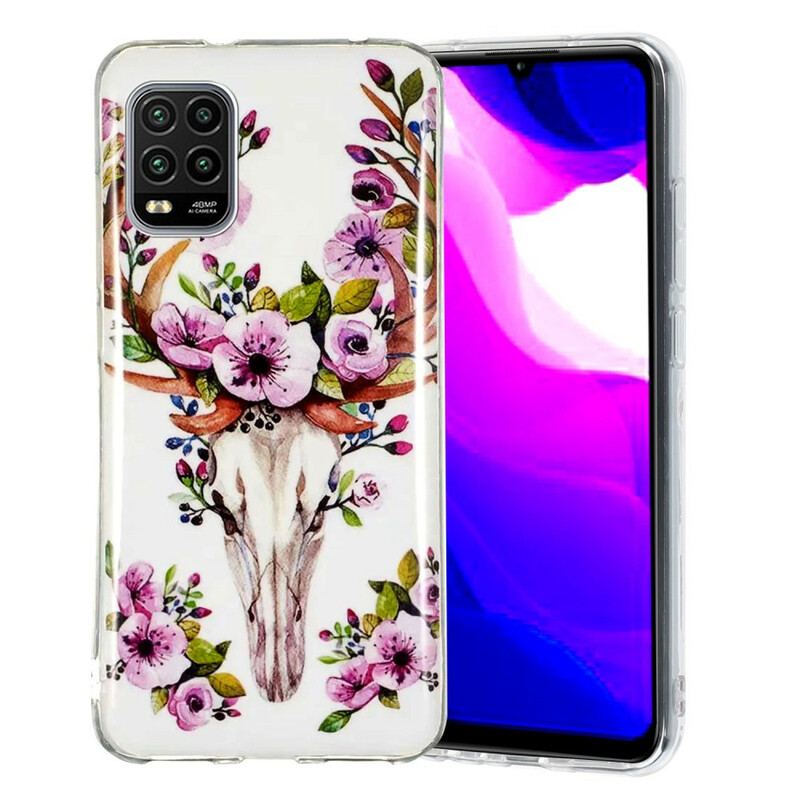 Coque Xiaomi Mi 10 Lite Wapiti Fleuri Fluorescente