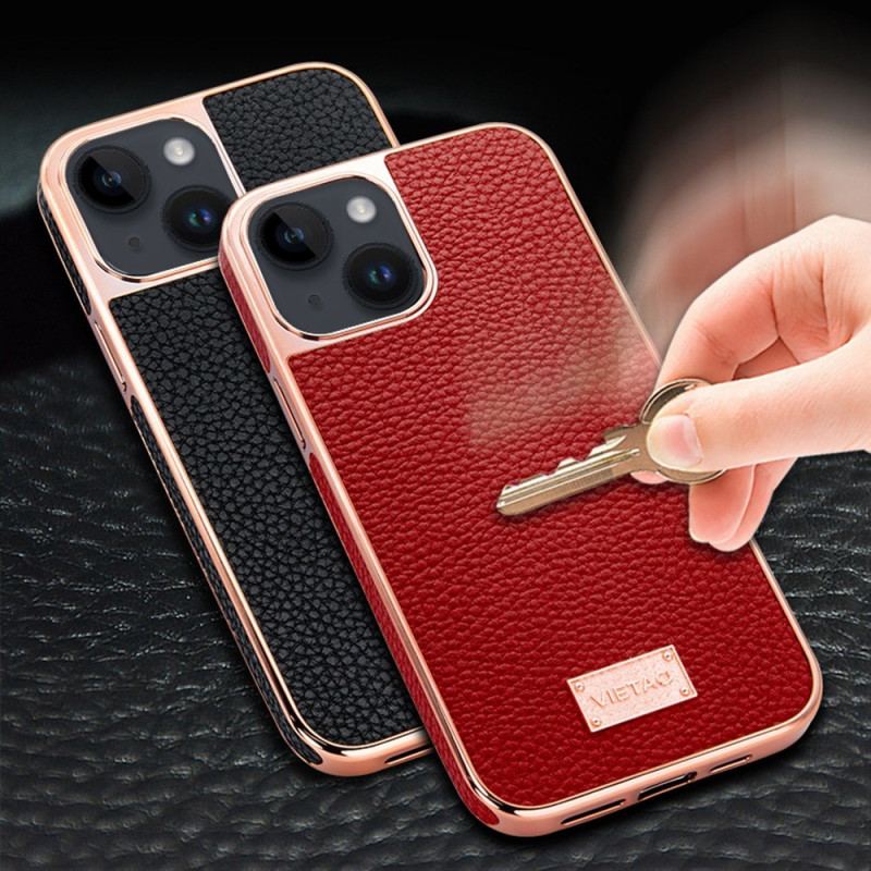 Coque iPhone 14 Plus Effet Cuir Litchi VIETAO