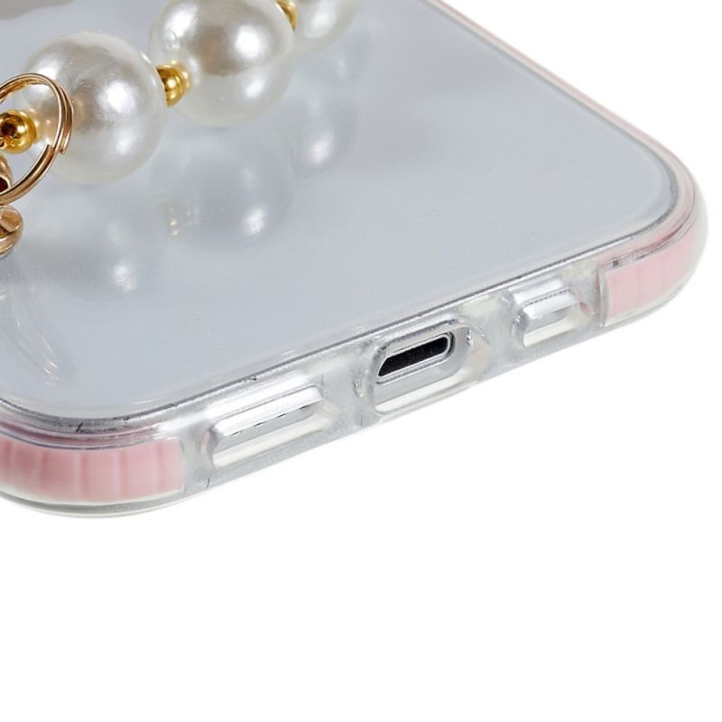 Coque iPhone 14 Plus Silicone Bracelet Perles