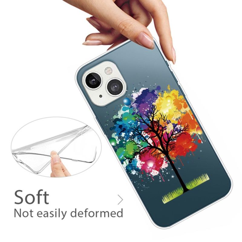 Coque iPhone 14 Plus Transparente Arbre Aquarelle